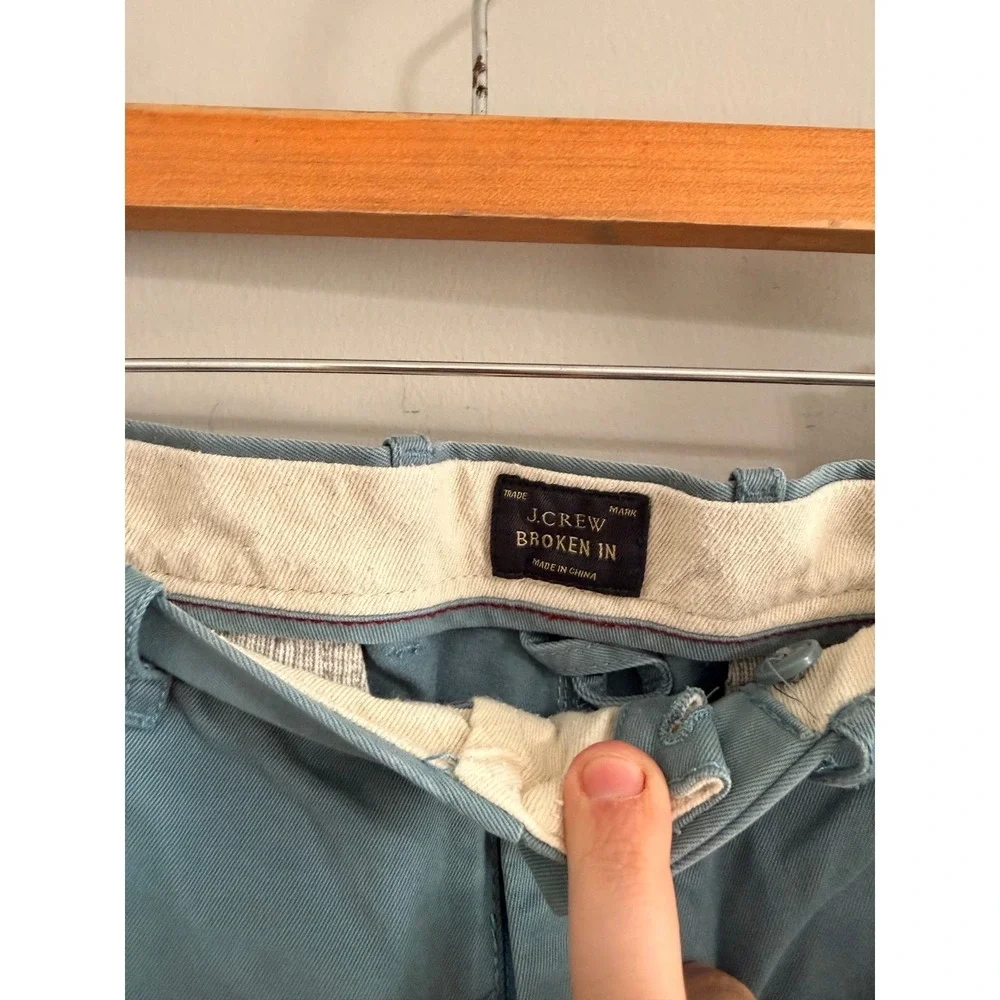 J.Crew Broken-In Chino‎ Pants Mens 31x30 Blue Straight Leg Cotton Twill Trousers